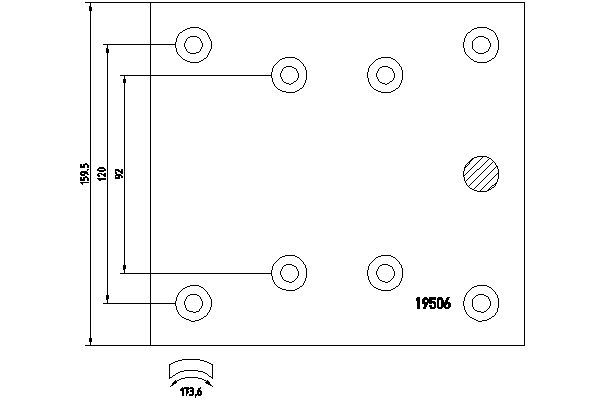 TEXTAR 1950608 Brake Lining Kit, drum brake