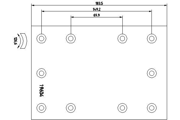 TEXTAR 1960408 Brake Lining Kit, drum brake