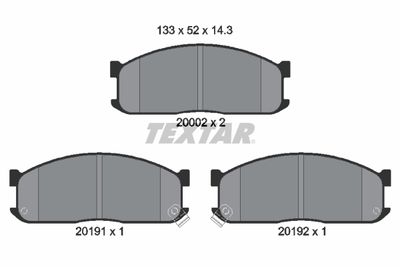 Brake Pad Set, disc brake TEXTAR 2000201