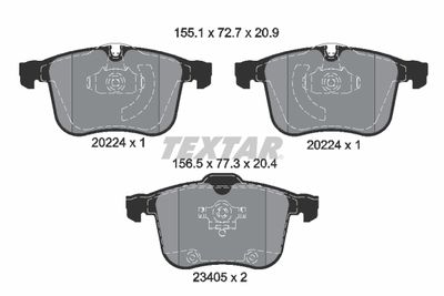 Brake Pad Set, disc brake TEXTAR 2022401