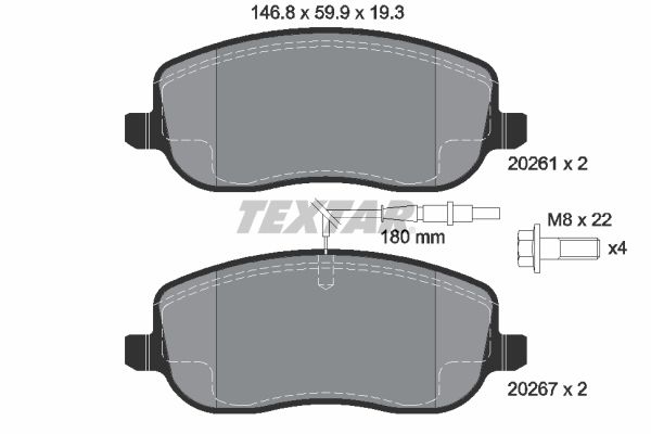 TEXTAR 2026101 Brake Pad Set, disc brake