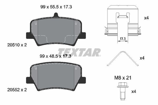 TEXTAR 2051001 Brake Pad Set, disc brake