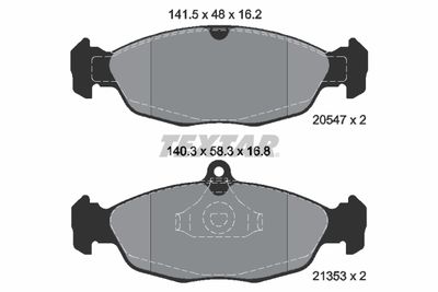 Brake Pad Set, disc brake TEXTAR 2054701