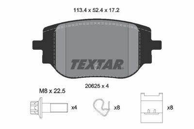 Brake Pad Set, disc brake TEXTAR 2062501