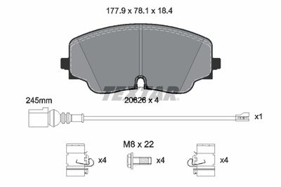Brake Pad Set, disc brake TEXTAR 2062601