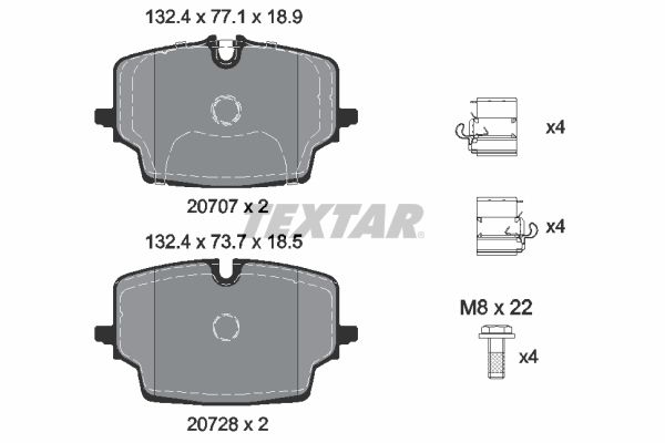 TEXTAR 2070701 Brake Pad Set, disc brake