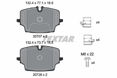 Brake Pad Set, disc brake TEXTAR 2070701