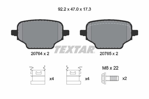 TEXTAR 2076401 Brake Pad Set, disc brake