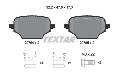 Brake Pad Set, disc brake TEXTAR 2076401