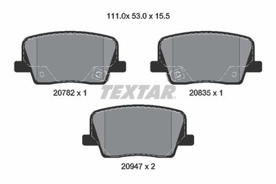 Brake Pad Set, disc brake TEXTAR 2078201