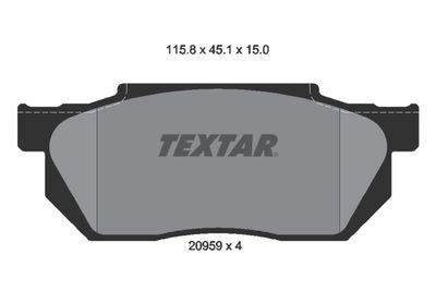 Brake Pad Set, disc brake TEXTAR 2095901