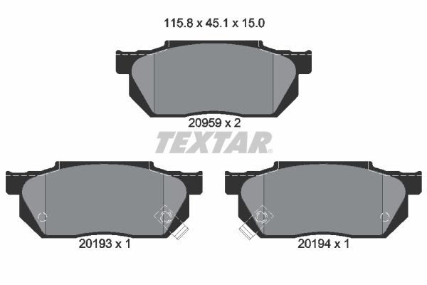 TEXTAR 2095902 Brake Pad Set, disc brake