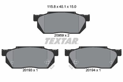 Brake Pad Set, disc brake TEXTAR 2095902