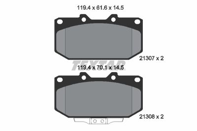 Brake Pad Set, disc brake TEXTAR 2130701