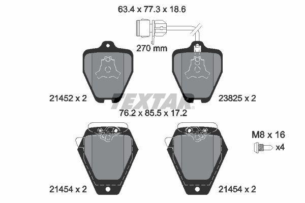 TEXTAR 2145201 Brake Pad Set, disc brake