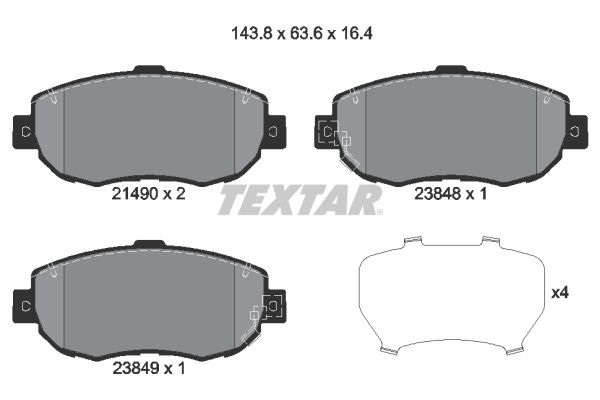TEXTAR 2149001 Brake Pad Set, disc brake