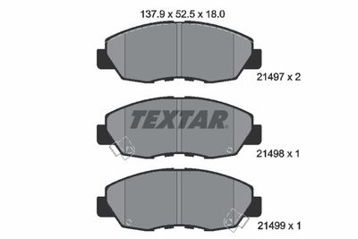 Brake Pad Set, disc brake TEXTAR 2149701