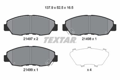 Brake Pad Set, disc brake TEXTAR 2149704
