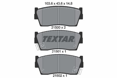 Brake Pad Set, disc brake TEXTAR 2150001