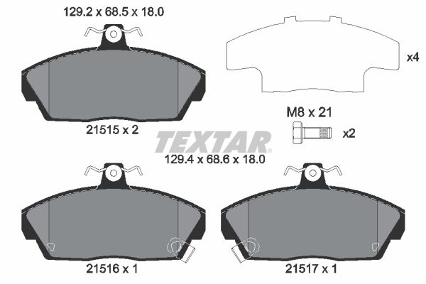 TEXTAR 2151503 Brake Pad Set, disc brake