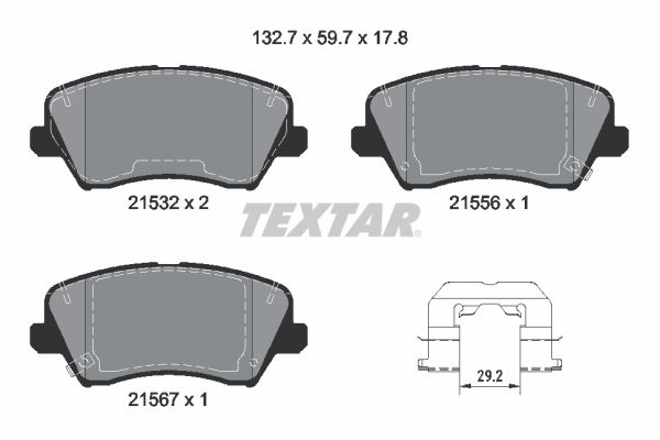 TEXTAR 2153201 Brake Pad Set, disc brake