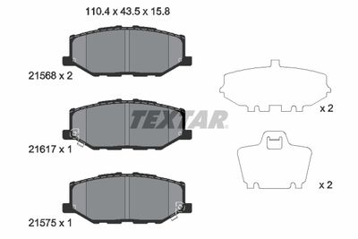 Brake Pad Set, disc brake TEXTAR 2156801