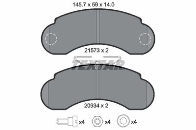 Brake Pad Set, disc brake TEXTAR 2157302