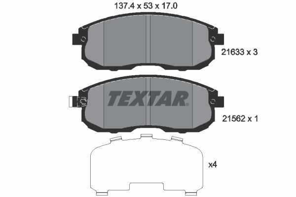 TEXTAR 2163301 Brake Pad Set, disc brake