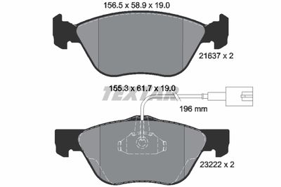 Brake Pad Set, disc brake TEXTAR 2163702