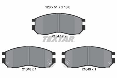 Brake Pad Set, disc brake TEXTAR 2164701