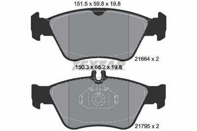 Brake Pad Set, disc brake TEXTAR 2166404