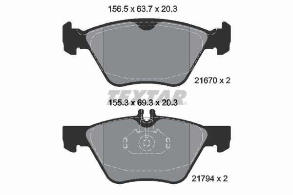 TEXTAR 2167001 Brake Pad Set, disc brake