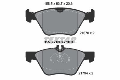 Brake Pad Set, disc brake TEXTAR 2167001