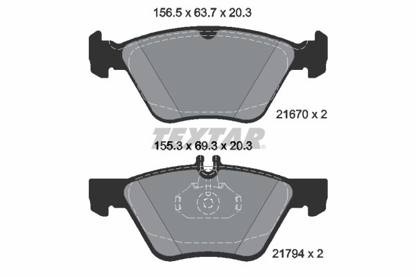 TEXTAR 2167081 Brake Pad Set, disc brake