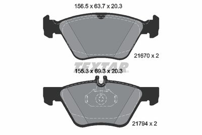 Brake Pad Set, disc brake TEXTAR 2167081