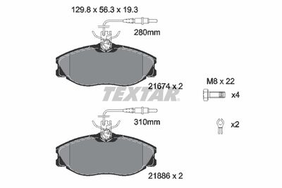 Brake Pad Set, disc brake TEXTAR 2167403