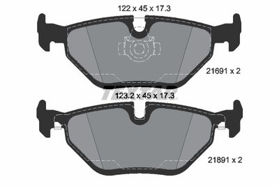Brake Pad Set, disc brake TEXTAR 2169181