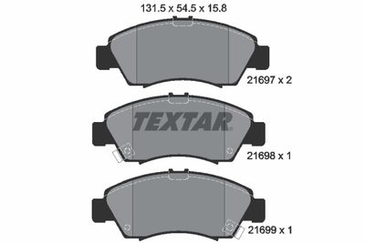 Brake Pad Set, disc brake TEXTAR 2169701