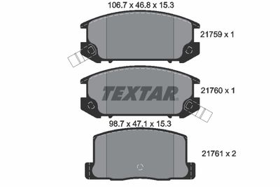 Brake Pad Set, disc brake TEXTAR 2175901