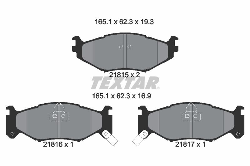 TEXTAR 2181501 Brake Pad Set, disc brake