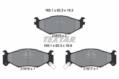 Brake Pad Set, disc brake TEXTAR 2181501