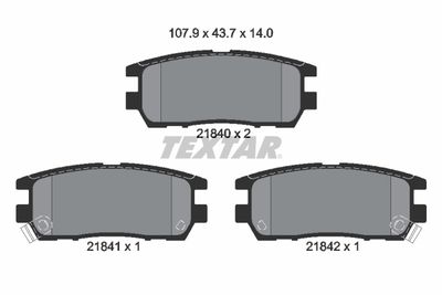 Brake Pad Set, disc brake TEXTAR 2184002