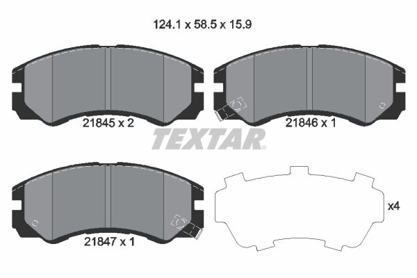 TEXTAR 2184501 Brake Pad Set, disc brake