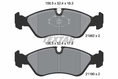 Brake Pad Set, disc brake TEXTAR 2186201