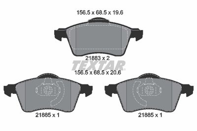 Brake Pad Set, disc brake TEXTAR 2188302