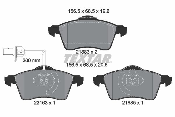 TEXTAR 2188501 Brake Pad Set, disc brake