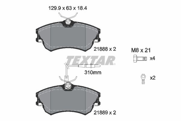 TEXTAR 2188801 Brake Pad Set, disc brake