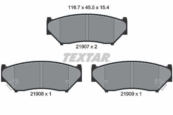 TEXTAR 2190701 Brake Pad Set, disc brake