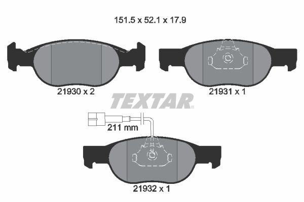 TEXTAR 2193002 Brake Pad Set, disc brake