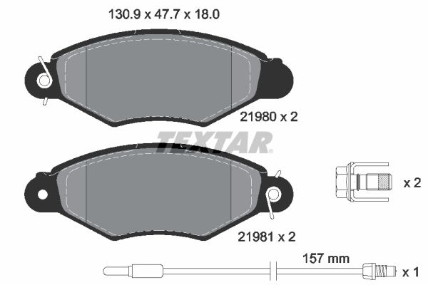 TEXTAR 2198003 Brake Pad Set, disc brake